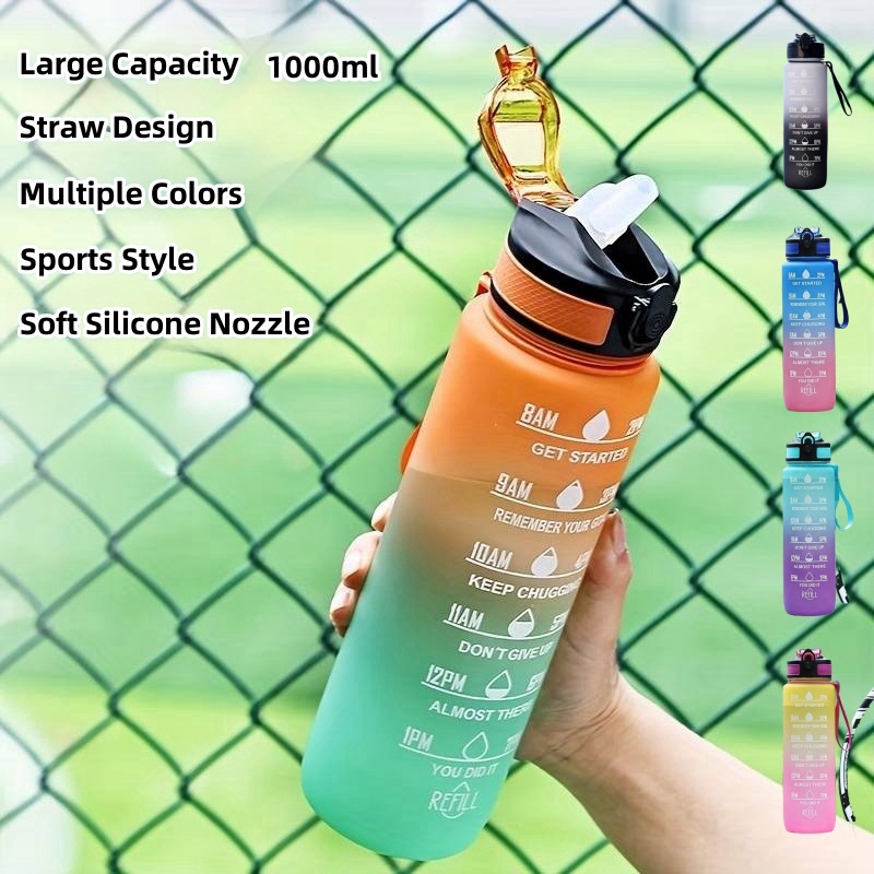 Smart Water Bottle Tracker - Degrade Renk 1000 mL Büyük Kapasiteli