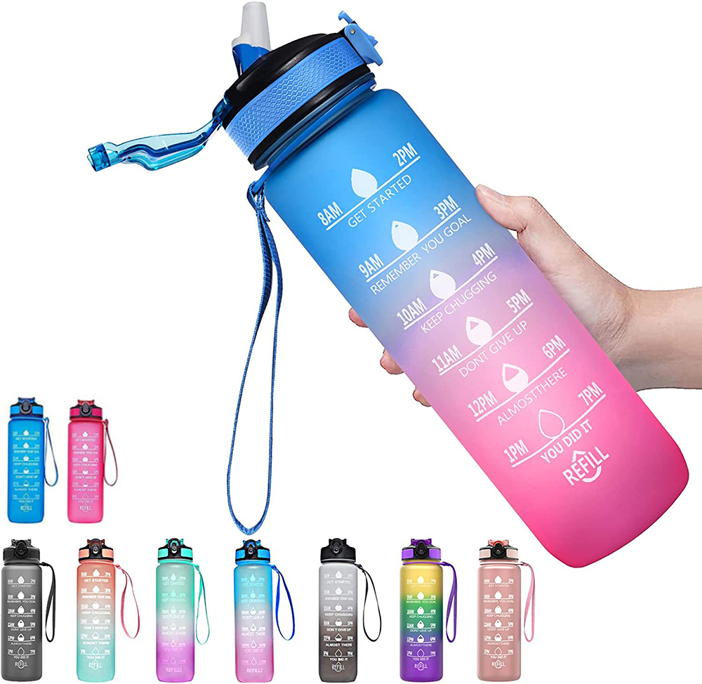 Smart Water Bottle Tracker - Motivasyon spor su şişesi, sızdırmaz içme