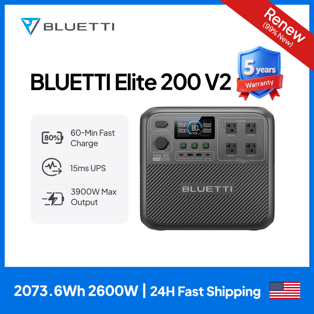 Solar Powered Charger - 【Yenileme】BLUETTI Elite 200 V2 Taşınabilir Güç